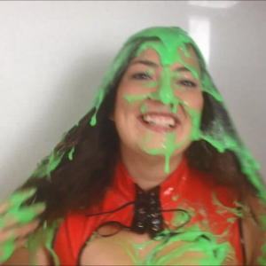 CandyCustard: Maria tests amazing new gunge in the tank in PVC dress