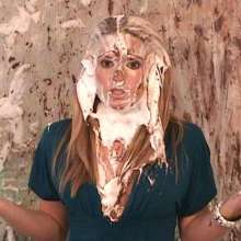 Anglefan.com: Amber returns in a messy pie and chocolate slime scene!