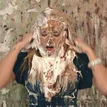 Anglefan.com: Amber returns in a messy pie and chocolate slime scene!