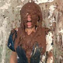Anglefan.com: Amber returns in a messy pie and chocolate slime scene!