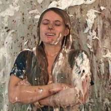 Anglefan.com: Amber returns in a messy pie and chocolate slime scene!
