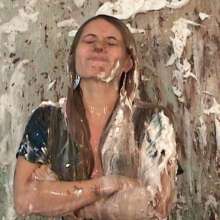 Anglefan.com: Amber returns in a messy pie and chocolate slime scene!