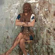 Anglefan.com: Amber returns in a messy pie and chocolate slime scene!