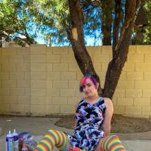 messyhot: Spectra--rainbow Hair Model Has Her 1st Sploshing