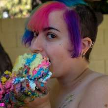 messyhot: Spectra--rainbow Hair Model Has Her 1st Sploshing