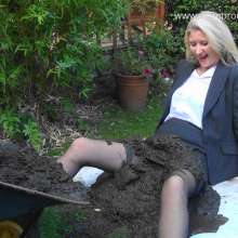 WSMProductions: CC in muddy garden play in their business suits--wsm