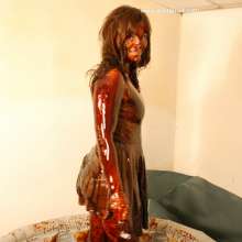 WSMProductions: Mature lady Dee gets very messy with black treacle--wsm