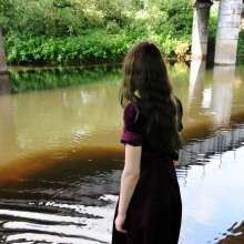 DungeonMasterOne: Langstonedale: Chastity wears a formal dress into the river!