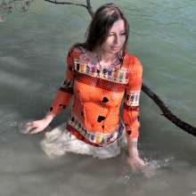 ufa217: Elena swims in the lake.