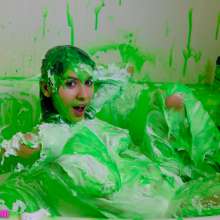 messyhot: Bunni Moon Green Black Light Slime Destruction