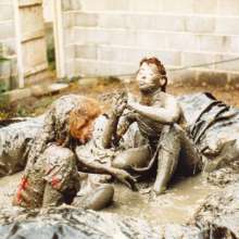 katew: Ruth and Kim in the mud pool