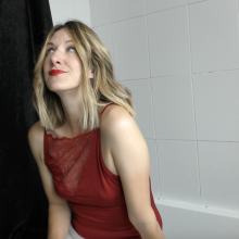 Trouso: Lily's back--in white tights and black treacle!