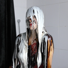 Trouso: Lily's back--in white tights and black treacle!