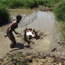 Jayce: Tricked, Stripped, Wrestling to nude in the mud w/ Ariel!