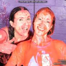 DungeonMasterOne: Lucia and Honeysuckle get very messy in skinny jeans!