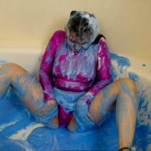 messyhot: Cyber Slimed in a Futuristic Space Outfit