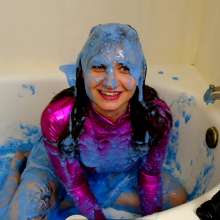 messyhot: Cyber Slimed in a Futuristic Space Outfit