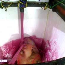 CandyCustard: Dildo Tank 2 Louise orgasms gunged on vibrating dildo seat