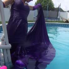 Jayce: Glorious Gown to Lingerie After Falling in Pool!  Public Vibrations ;)