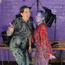 DungeonMasterOne: Maria in Jeans Vs Felicity in Skirt Suit