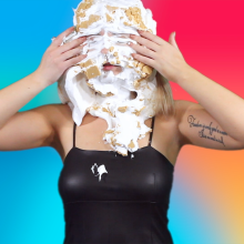 PieZone: Chic Chick Stacy Gets a Mega Blast of Technicolor Splatter!