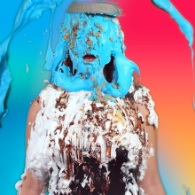PieZone: Chic Chick Stacy Gets a Mega Blast of Technicolor Splatter!