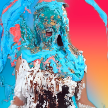 PieZone: Chic Chick Stacy Gets a Mega Blast of Technicolor Splatter!