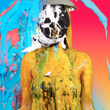 PieZone: Chic Chick Stacy Gets a Mega Blast of Technicolor Splatter!