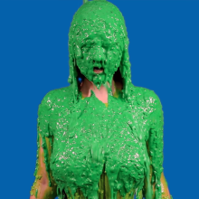 PieZone: Swimsuit Stacy Under a Flood of Chunky Green Glop!