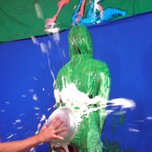 PieZone: Swimsuit Stacy Under a Flood of Chunky Green Glop!