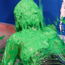 PieZone: Swimsuit Stacy Under a Flood of Chunky Green Glop!