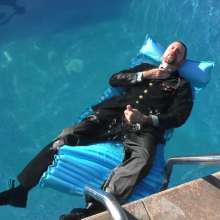zave66: Soaking My Army Green Uniform in the Pool