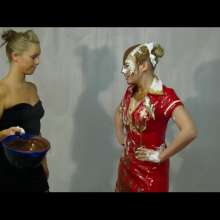 RevSlymsford: Wife Louise Lee Vs Nurse Cherry... Vintage Messy Piefight