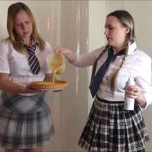 RevSlymsford: New!  Schoolgirl Pied: Michelle trashed by the headgirl