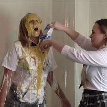 RevSlymsford: New!  Schoolgirl Pied: Michelle trashed by the headgirl
