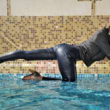 ufa217: Vanessa swims and dives in the pool.