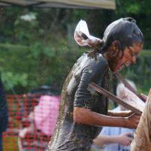 jkoshOne: Cute gravy wrestling brunette