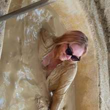 Wet_look_elena: Mud Bath in Jeans and White Top