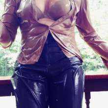 MadelineOasis: Office Slacks and Silk Blouse Soaked