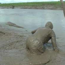 DungeonMasterOne: Shiny Nylon shorts in the mud with Maude!