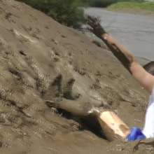 DungeonMasterOne: Shiny Nylon shorts in the mud with Maude!
