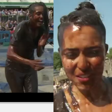 jkoshOne: Cute gravy wrestling brunette