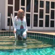 Wet_look_elena: Various Outfits in the Pool