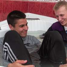 Wet Live Team: Artem and Danio Fought with Pillows and Took a Bath