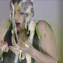 RevSlymsford: Lotti In Red Dress, Gunged + Trashed On Satine's House Party