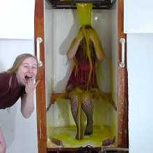 RevSlymsford: Lotti In Red Dress, Gunged + Trashed On Satine's House Party