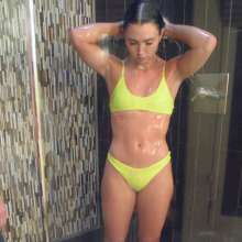 FunFilled Photography: Mallory's Yellow Bikini Messy Strip Trivia Challenge!