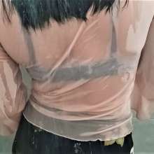MadelineOasis: Clara's See Through Top and Black Skirt Shower Sex