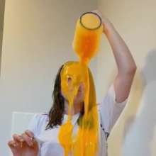 WAMfuns Messy Forfeits: Queen Peach Football Shirt Gunging