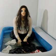 Wetlook Doll: Wet Long Black Skirt and Fur Coat